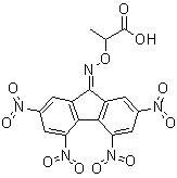 2-(2,4,5,7-Tetranitro-9-fluorenylideneaminooxy)propionic acid molecular structure (CAS 66069-40-7)