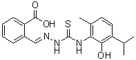 CAS 登录号：6623-74-1, 2-[[2-[[[2-羟基-6-甲基-3-(1-甲基乙基)苯基]氨基]硫代甲酰基]亚肼基]甲基]苯甲酸
