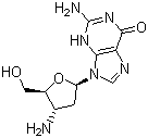 structure of CAS# 66323-49-7, 3'-Amino-2',3'-dideoxyguanosine