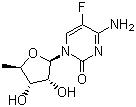 structure of CAS# 66335-38-4, 5'-Deoxy-5-fluorocytidine