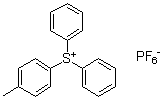 二苯基-4-甲苯基锍六氟磷酸盐分子结构 (CAS 66482-51-7)