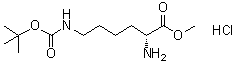 structure of CAS# 66494-53-9, N6-[(1,1-Dimethylethoxy)carbonyl]-D-lysine methyl ester monohydrochloride