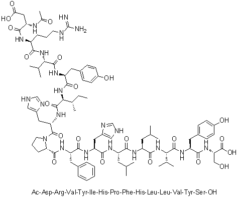 structure of CAS# 66641-26-7, N-乙酰基-5-L-异亮氨酸-血管紧张肽原