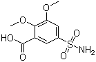 structure of CAS# 66644-80-2, 2,3-Dimethoxy-5-sulphamoylbenzoic acid