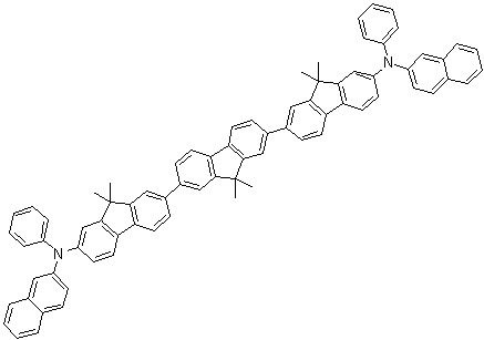 CAS # 669016-17-5, 9,9,9',9',9'',9''-Hexamethyl-N,N'-di-2-naphthalenyl-N,N'-diphenyl-[2,2':7',2''-ter-9H-fluorene]-7,7''-diamine