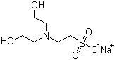 structure of CAS# 66992-27-6, N,N-Bis(2-hydroxyethyl)-2-aminoethanesulfonic acid sodium salt