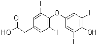 CAS # 67-30-1, 3,5,3',5'-Tetraiodothyroacetic acid, 4-(4-Hydroxy-3,5-diiodophenoxy)-3,5-diiodobenzeneacetic acid, 3,3',5,5'-Tetraiodothyroacetic acid
