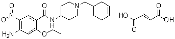 CAS 登录号：67135-13-1, 4-氨基-N-[1-(3-环己烯-1-基甲基)-4-哌啶基]-2-乙氧基-5-硝基苯甲酰胺富马酸盐