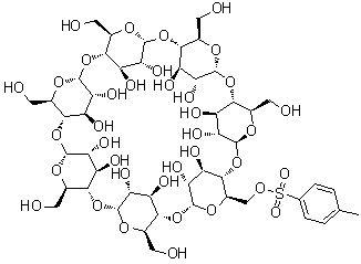 structure of CAS# 67217-55-4, beta-Cyclodextrin 6-tosylate