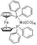 structure of CAS# 67292-28-8, [1,1'-Bis(diphenylphosphino)ferrocene-P,P']tetracarbonylmolybdenum