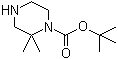 structure of CAS# 674792-07-5, 2,2-Dimethylpiperazine-1-carboxylic acid tert-butyl ester