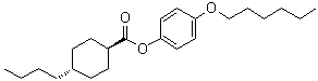 4-己氧基苯基 反式-4-丁基环己烷羧酸酯分子结构 (CAS 67589-50-8)