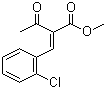structure of CAS# 67593-46-8, 2-Acetyl-3-(2-chlorophenyl)acrylic acid methyl ester