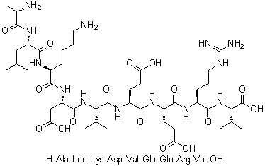 L-Alanyl-L-leucyl-L-lysyl-L-alpha-aspartyl-L-valyl-L-alpha-glutamyl-L-alpha-glutamyl-L-arginyl-L-valine molecular structure (CAS 676594-88-0)