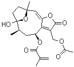 CAS 登录号：67667-71-4, 8alpha-(2-甲基丙烯酰氧基)硬毛钩藤内酯 13-O-乙酸酯