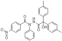 N'-(2-羟基-2,2-二-对甲苯基乙酰基)-4-硝基-N-苯基苯甲酰肼分子结构 (CAS 6767-77-7)