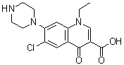 1-乙基-6-氯-1,4-二氢-4-氧代-7-(1-哌嗪基)-3-喹啉羧酸分子结构 (CAS 67681-84-9)