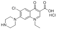 CAS # 67681-86-1, Norfloxacin impurity F, 6-Chloro-1-ethyl-4-oxo-7-(1-piperazinyl)-1,4-dihydro-3-quinolinecarboxylic acid hydrochloride (1:1)