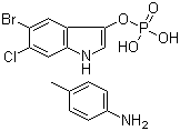 structure of CAS# 6769-80-8, 5-Bromo-6-chloro-3-indolylphosphoric acid p-toluidine salt