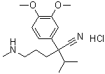 structure of CAS# 67775-97-7, 3,4-二甲氧基-alpha-[3-(甲基氨基)丙基]-alpha-异丙基苯乙腈单盐酸盐