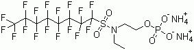 CAS 登录号：67969-69-1, N-乙基全氟辛基磺酰胺基乙基磷酸酯二铵盐