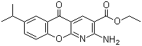 structure of CAS# 68301-99-5, Ethyl 2-amino-7-isopropyl-5-oxo-5H-[1]benzopyrano[2,3-b]pyridine-3-carboxylate