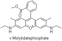 CAS 登录号：68310-07-6, 颜料红 81:3, 3,6-二(乙氨基)-9-[2-(甲氧羰基)苯基]-2,7-二甲基呫吨鎓钼磷酸盐