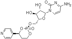 structure of CAS# 685111-92-6, 4-Amino-1-[5-O-[(2R,4S)-2-oxido-4-(4-pyridinyl)-1,3,2-dioxaphosphorinan-2-yl]-beta-D-arabinofuranosyl]-2(1H)-pyrimidinone