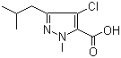 4-Chloro-1-methyl-3-(2-methylpropyl)-1H-pyrazole-5-carboxylic acid molecular structure (CAS 685513-49-9)