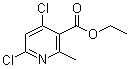 structure of CAS# 686279-09-4, 4,6-Dichloro-2-methyl-3-pyridinecarboxylic acid ethyl ester