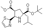 CAS # 687636-12-0, (2S,4S,5R)-2-(2-Methylpropyl)-5-(2-thiazolyl)-2,4-pyrrolidinedicarboxylic acid 2-(1,1-dimethylethyl) 4-methyl ester