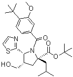 CAS # 687636-14-2, (4S,5R)-1-[4-(1,1-Dimethylethyl)-3-methoxybenzoyl]-4-(hydroxymethyl)-2-(2-methylpropyl)-5-(2-thiazolyl)-L-proline 1,1-dimethylethyl ester