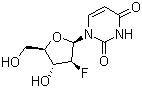 structure of CAS# 69123-94-0, 1-(2-Deoxy-2-fluoro-beta-D-arabinofuranosyl)uracil