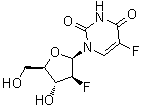 structure of CAS# 69123-95-1, 1-(2-Deoxy-2-fluoro-beta-D-arabinofuranosyl)-5-fluoro-2,4(1H,3H)-pyrimidinedione