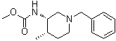 structure of CAS# 694495-65-3, rel-N-[(3R,4R)-4-Methyl-1-(phenylmethyl)-3-piperidinyl]carbamic acid methyl ester