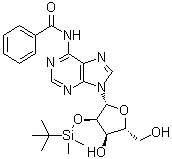 N6-Benzoyl-2'-O-(tert-butyldimethylsilyl)adenosine molecular structure (CAS 69504-07-0)