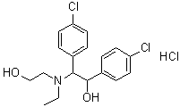 CAS 登录号：6962-07-8, 4-氯-alpha-(4-氯苯基)-beta-[乙基(2-羟基乙基)氨基]苯乙醇盐酸盐