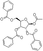 beta-D-Ribofuranose 1-acetate 2,3,5-tribenzoate molecular structure (CAS 6974-32-9)