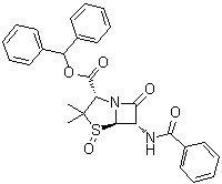 CAS 登录号：69780-18-3, (2S,5R,6S)-6-(苯甲酰基氨基)-3,3-二甲基-7-氧代-4-硫杂-1-氮杂双环[3.2.0]庚烷-2-羧酸二苯基甲基酯 4-氧化物