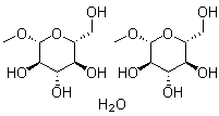 Methyl beta-D-glucopyranoside hemihydrate molecular structure (CAS 7000-27-3)