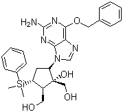 CAS # 701278-05-9, [(1S,2S,3S,5S)-5-[2-Amino-6-(benzyloxy)-9H-purin-9-yl]-3-[dimethyl(phenyl)silyl]-1-hydroxycyclopentane-1,2-diyl]dimethanol