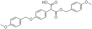 structure of CAS# 70175-90-5, 2-[4-[(4-Methoxyphenyl)methoxy]phenyl]propanedioic acid 1-[(4-methoxyphenyl)methyl] ester