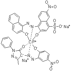 CAS # 70236-60-1, Disodium [2,4-dihydro-4-[(2-hydroxy-5-nitrophenyl)azo]-5-methyl-2-phenyl-3H-pyrazol-3-onato][3-hydroxy-4-[(2-hydroxy-1-naphthalenyl)azo]-7-nitro-1-naphthalenesulfonato]chromate