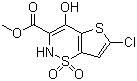 structure of CAS# 70374-51-5, 6-Chloro-4-hydroxy-3-methoxycarbonyl-2H-thieno[2,3-e]-1,2-thiazine-1,1-dioxide