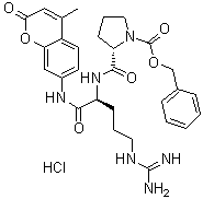 1-[(Phenylmethoxy)carbonyl]-L-prolyl-N-(4-methyl-2-oxo-2H-1-benzopyran-7-yl)-L-argininamide monohydrochloride molecular structure (CAS 70375-23-4)