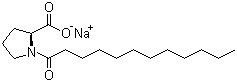Sodium 1-lauroyl-L-prolinate molecular structure (CAS 70609-63-1)