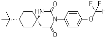 CAS 登录号：706813-23-2, 反式-9-叔丁基-3-[4-(三氟甲氧基)苯基]-1,3-二氮杂螺[5.5]十一烷-2,4-二酮