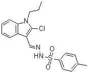 4-甲基苯磺酸[(2-氯-1-丙基-1H-吲哚-3-基)亚甲基]酰肼分子结构 (CAS 71065-53-7)