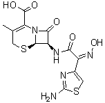 (6R,7R)-7-[[(2Z)-2-(2-Amino-4-thiazolyl)-2-(hydroxyimino)acetyl]amino]-3-methyl-8-oxo-5-thia-1-azabicyclo[4.2.0]oct-2-ene-2-carboxylic acid molecular structure (CAS 71091-93-5)