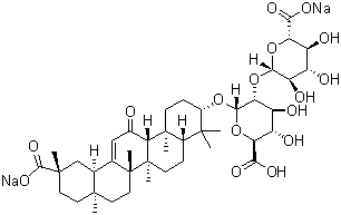 CAS # 71277-79-7, Disodium glycyrrhizate, (3beta,20beta)-20-Carboxy-11-oxo-30-norolean-12-en-3-yl 2-O-beta-D-glucopyranuronosyl-alpha-D-glucopyranosiduronic acid sodium salt